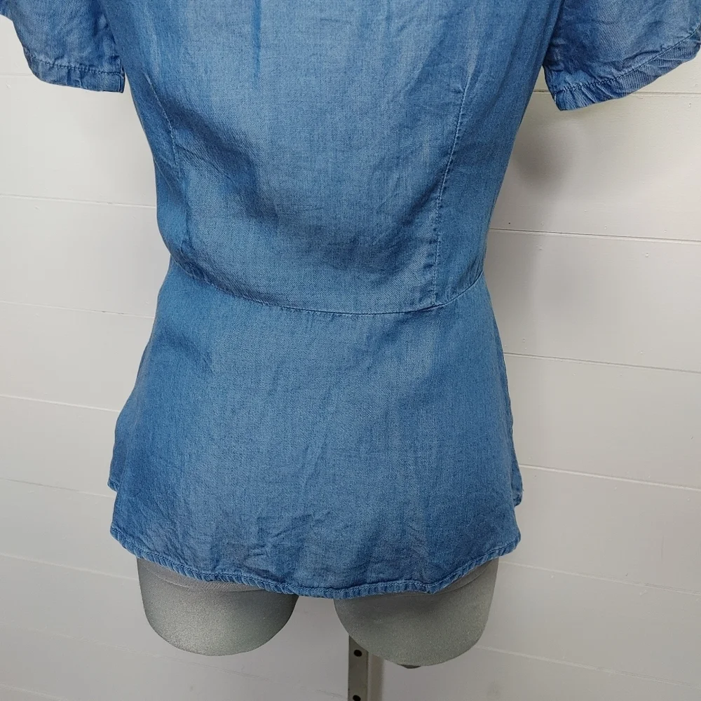 Michael Kors tie-front lightweight denim top XS - Picture 10 of 13